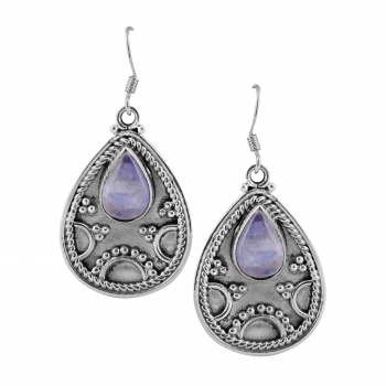 925 sterling silver rainbow moonstone earrings